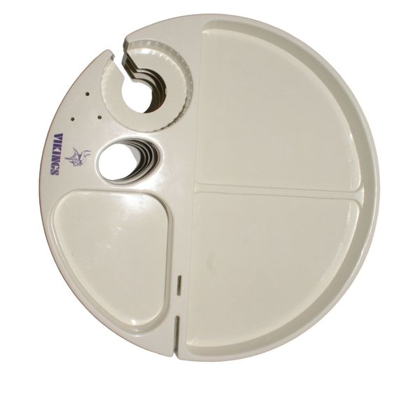 Vintage Minnesota Vikings Tailgate Snack Tray Set Utensils Purple Picnic Case - Picture 5 of 11